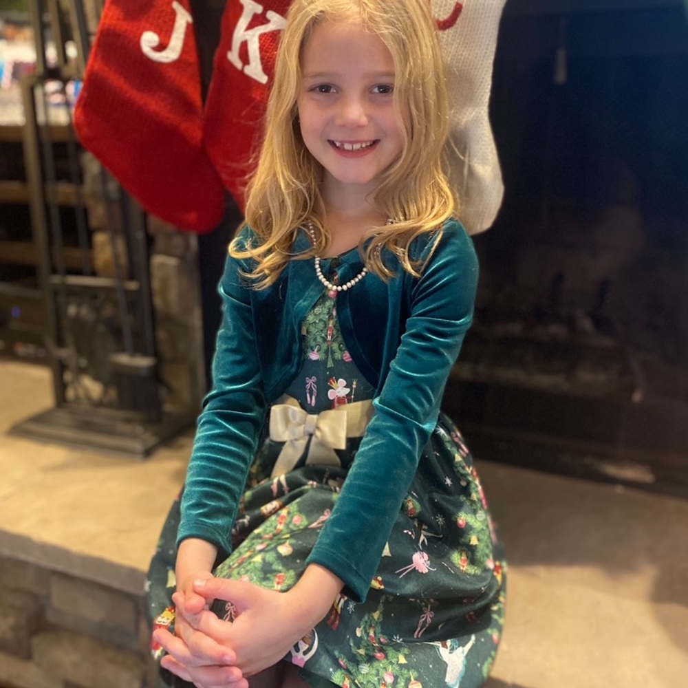 Iris & Ivy Green Christmas dress